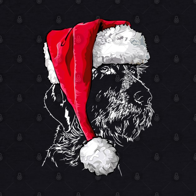 Funny German Wirehaired Pointer Santa Christmas dog mom gift by wilsigns